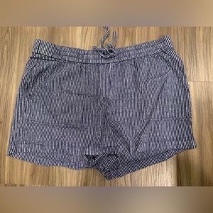 J. Crew blue and white linen striped shorts. Like new condition